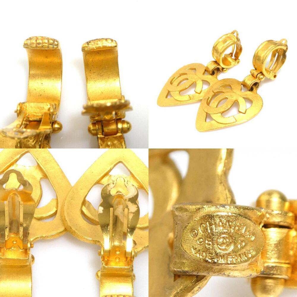 Chanel Cc Logo Heart Clip-On Earrings #208908C11B - Picture 5 of 5